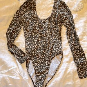 American Apparel leopard print body suit